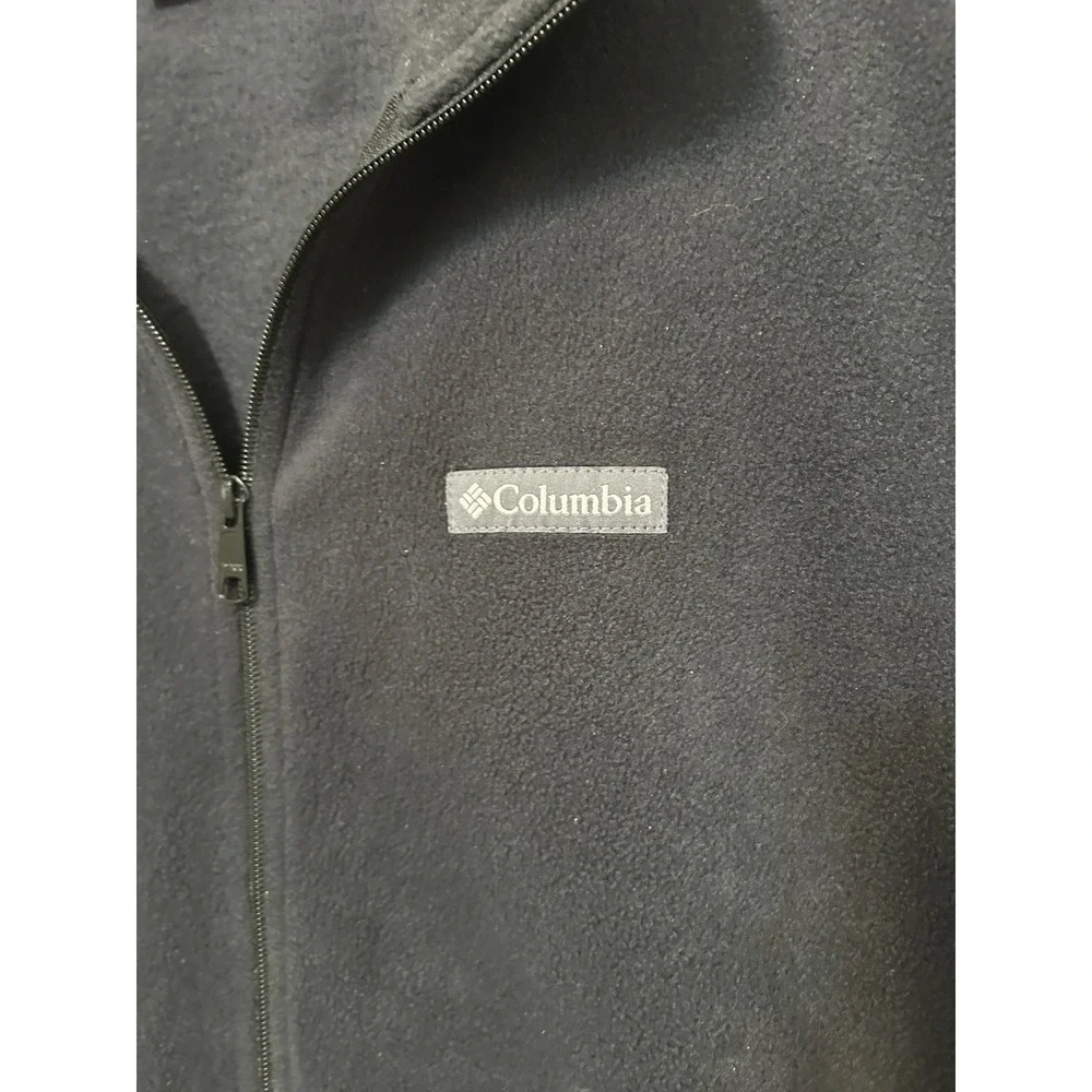 Columbia Men's Navy Blue Full Zip Vest w/ Zipped Pockets Stand-Up Collar L